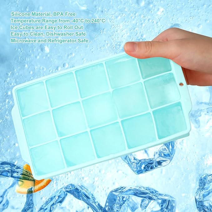 JOPHEK Eiswürfelform, 2 Stück 30 Fach Silikon Eiswürfelschale, Große Quadratische Eiswürfel 3.5cm für Cocktails Whisky Wein Obst Fruchtpürees Eiscreme Eistee