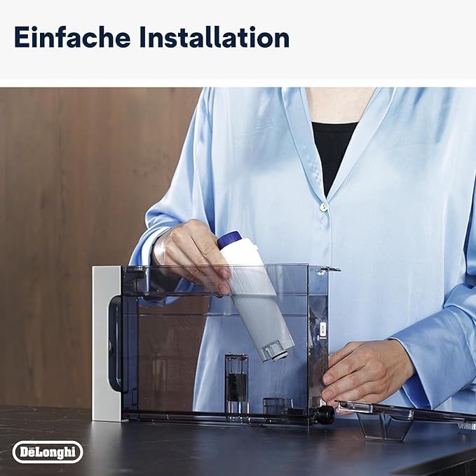 De'Longhi Original Wasserfilter DLSC002 - Zubehör für De'Longhi Kaffeevollautomaten mit Wasserfilter,Pflege und Schutz der Maschine,optimiert die Kaffeequalität und schützt vor Kalk,‎0.5 L,Weiß,1 Pack
