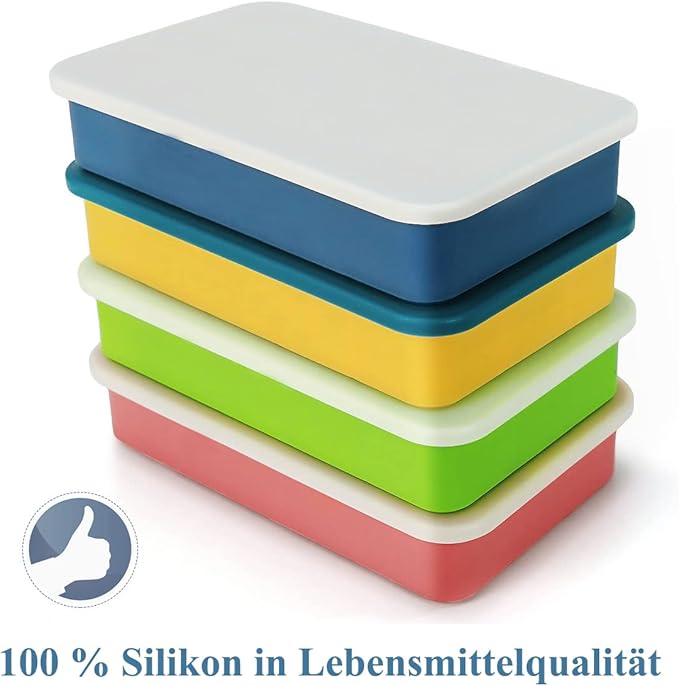 Eiswürfelform Silikon Eiswürfelbehälter mit Deckel 15-Fach 3cm Quadratische Eiswürfel Ice Cube Tray für Whisky, Cocktails Blau, 2 Stück Marke: muenfly