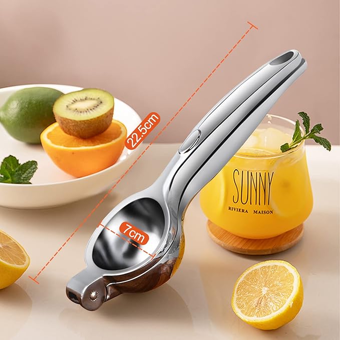 Relota 7 cm Zitronenpresse Handpresse, Zitruspresse Manuell, Anti-Ätzmittel, Durchmesser Lemon Squeezer, Schweres Saftpresse Manuell für Bar, Küche, Restaurant, Langlebig