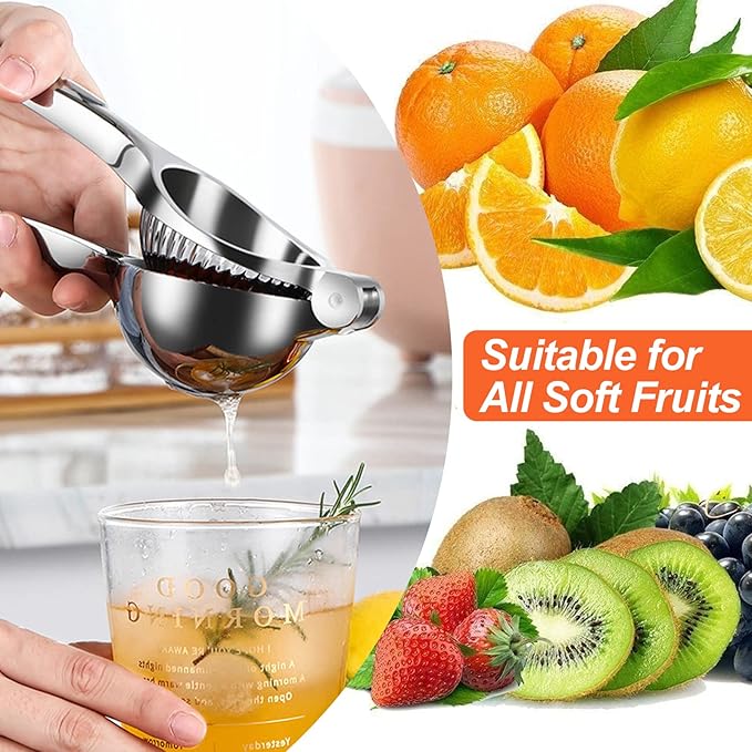 Relota 7 cm Zitronenpresse Handpresse, Zitruspresse Manuell, Anti-Ätzmittel, Durchmesser Lemon Squeezer, Schweres Saftpresse Manuell für Bar, Küche, Restaurant, Langlebig