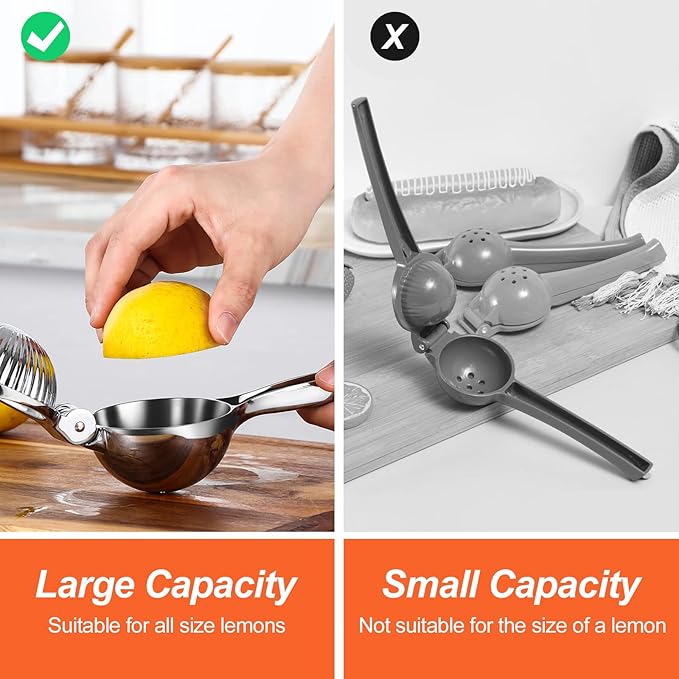 Relota 7 cm Zitronenpresse Handpresse, Zitruspresse Manuell, Anti-Ätzmittel, Durchmesser Lemon Squeezer, Schweres Saftpresse Manuell für Bar, Küche, Restaurant, Langlebig