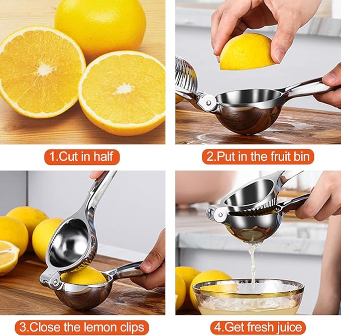 Relota 7 cm Zitronenpresse Handpresse, Zitruspresse Manuell, Anti-Ätzmittel, Durchmesser Lemon Squeezer, Schweres Saftpresse Manuell für Bar, Küche, Restaurant, Langlebig