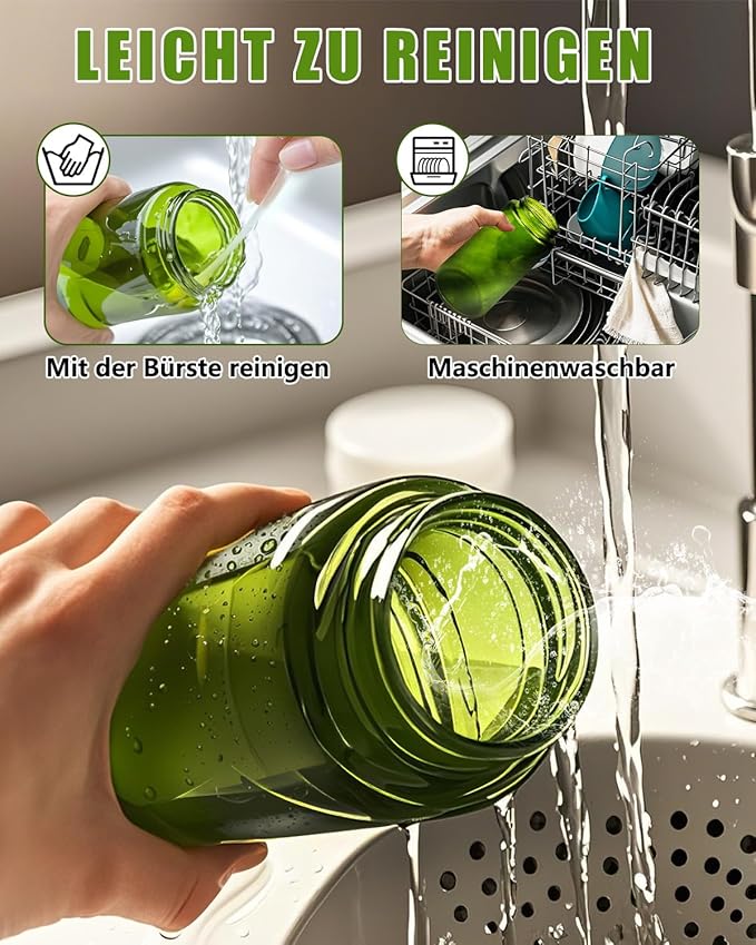 2 in 1 Ölsprüher für Speiseöl, UV-Schutz Sprühflasche Öl, 470ML Cooking Oil Sprayer, Ölsprühgerät für Heißluftfritteuse mit Bürste, Sprühöl, Zum Kochen,Grillen,Küche, Heißluftfritteuse,Backen